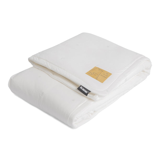 Cobertor cuna mediana reversible bordado crema