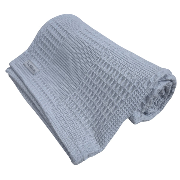 Manta Waffle 100% algodón Celeste