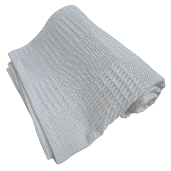 Manta Waffle 100% algodón Blanca