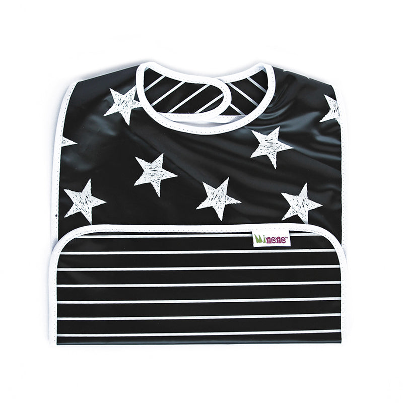 Babero bolsillo negro estrellas