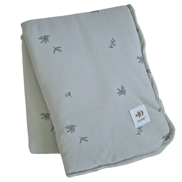 Cobertor cuna mediana boho menta estampado