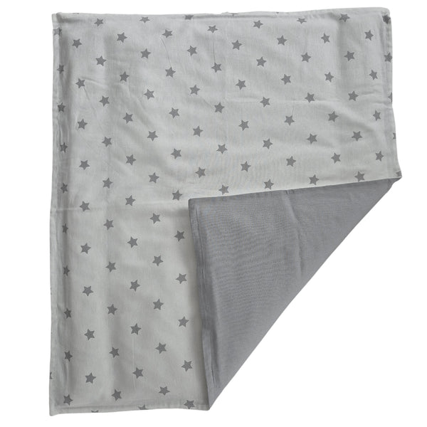 Cobertor colecho reversible lino gris / crema estrellas gris