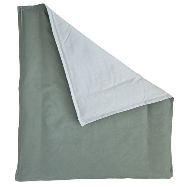 Cobertor colecho reversible lino Menta y blanco