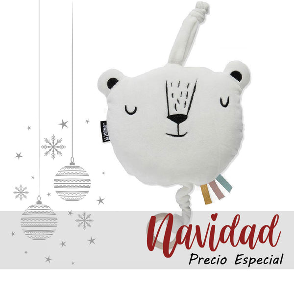 Peluche musical oso blanco crema