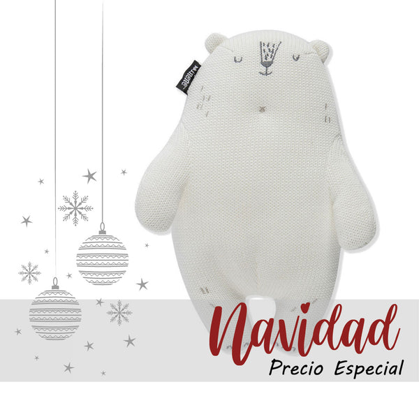 Peluche tejido oso crema