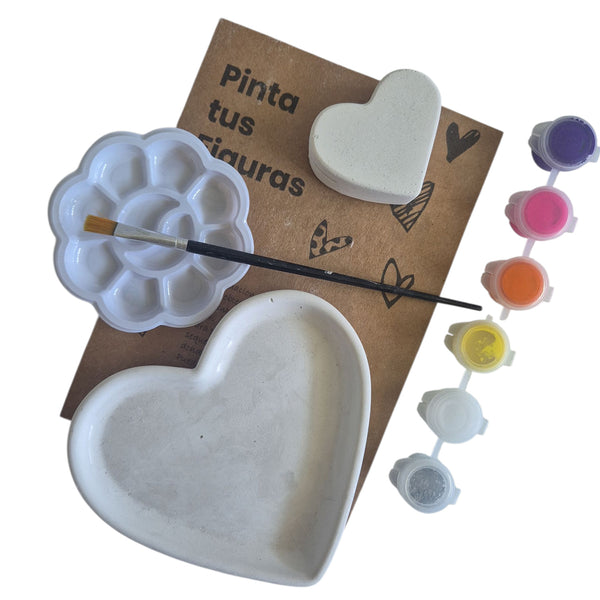 Pack figuras de yeso Corazones