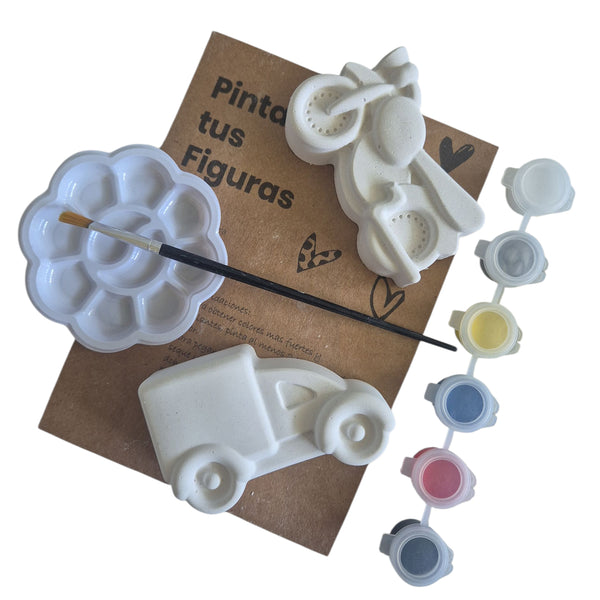 Pack figuras de yeso transportes