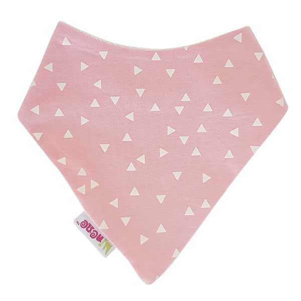 Babero pañuelo rosado triángulos