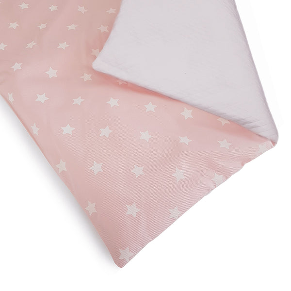 Cobertor colecho o moisés, funda y plumón rosado estrellas